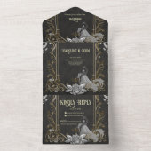 Invitation Tout En Un Elégance en argent et noir. (À l'intérieur)