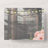 Invitation Tout En Un Élégance industrielle Moderne Mariage chic (Verso)