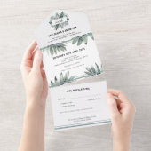 Invitation Tout En Un Élégance tropicale moderne (Déchirure)