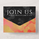 Invitation Tout En Un Élégant 29e anniversaire de mariage Grenat (Verso)