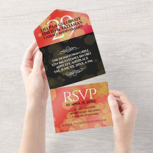 Invitation Tout En Un Élégant 29e Anniversaire de Mariage Grenat