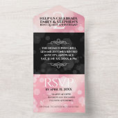 Invitation Tout En Un Élégant 2ème Anniversaire de Mariage Quartz Rose (À l'intérieur)