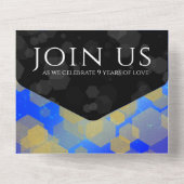 Invitation Tout En Un Élégant 9e anniversaire Mariage Lapis Lazuli (Verso)