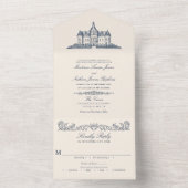 Invitation Tout En Un Élégant Ancien Château Manor Mariage (À l'intérieur)