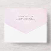 Invitation Tout En Un Elégant Aquarelle douce Fleurs Mariage violet (Verso)