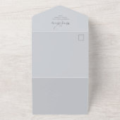 Invitation Tout En Un Elégant aquarelle florale Liquide ivoire QR Code (Dehors)