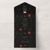 Invitation Tout En Un Elégant Art Déco Gatsby Casino Vegas Poker Mariage (À l'intérieur)
