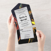 Invitation Tout En Un Elégant Artsy Abstrait moderne minimal chic Mariag (Déchirure)