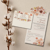 Invitation Tout En Un Élégant automne automne Mariage d'aquarelle floral