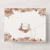 Invitation Tout En Un Elégant automne floral tout en un mariage Inviter (Verso)