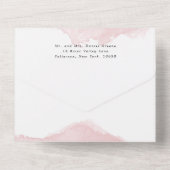 Invitation Tout En Un Elégant Bat mitzvah d'aquarelle rose or (Verso)