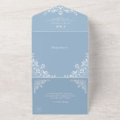 Invitation Tout En Un Elégant bleu Dusty tout en un Mariage (Dehors)