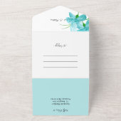 Invitation Tout En Un Elégant bleu romantique Aquarelle Iris (Dehors)