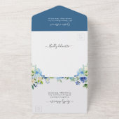 Invitation Tout En Un Elégant Blue Hydrangea Pastel Floral Mariage (Dehors)