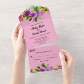 Invitation Tout En Un Élégant Blush Bloom Rose Été Floral Mariage (Déchirure)