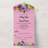 Invitation Tout En Un Élégant Blush Bloom Rose Été Floral Mariage (À l'intérieur)