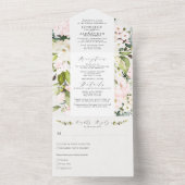 Invitation Tout En Un Élégant Blush Floral & Mariage d'eucalyptus (À l'intérieur)