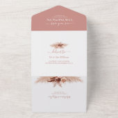 Invitation Tout En Un Elégant Boho Dusty Rose Mariage Pampas (Dehors)