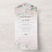 Invitation Tout En Un Elégant Boho Florals Eucalyptus Dusty Rose Mariage (À l'intérieur)