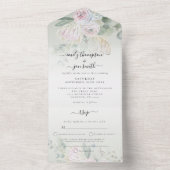 Invitation Tout En Un Elégant Boho Florals Eucalyptus Sage Mariage (À l'intérieur)