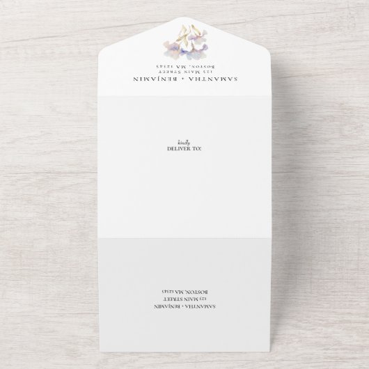 Invitation Tout En Un Elegant Boho Iris Mariage (Dehors)