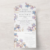Invitation Tout En Un Elegant Boho Iris Mariage (À l'intérieur)