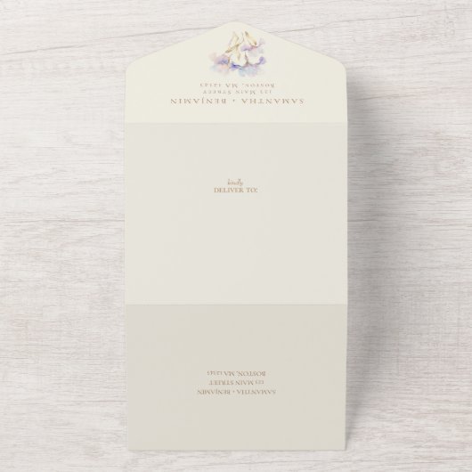 Invitation Tout En Un Elégant Boho Iris Mariage Tout en un (Dehors)