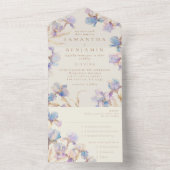 Invitation Tout En Un Elégant Boho Iris Mariage Tout en un (À l'intérieur)