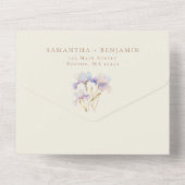 Invitation Tout En Un Elégant Boho Iris Mariage Tout en un (Verso)