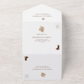 Invitation Tout En Un Elégant Boho Neutral Flore Accents Mariage (Dehors)