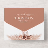 Invitation Tout En Un Élégant Boho Terracotta Pampas Mariage (Verso)