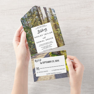 Invitation Tout En Un Élégant bois arbres tropicale extérieur photo Mari