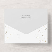 Invitation Tout En Un Élégant brosse en argent avec Joy Script Photo (Verso)
