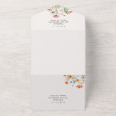 Invitation Tout En Un Élégant budget Fleur sauvage botanique Mariage (Dehors)