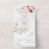 Invitation Tout En Un Élégant budget Fleur sauvage botanique Mariage (À l'intérieur)