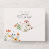 Invitation Tout En Un Élégant budget Fleur sauvage botanique Mariage (Verso)