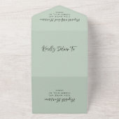 Invitation Tout En Un Elégant Célébrer Avec Nous Sage Mariage Réception (Dehors)