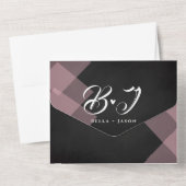 Invitation Tout En Un Élégant Chalkboard Pastel Monogram Mariage (Verso)