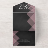 Invitation Tout En Un Elégant Chalkboard Pastel Monogram Mariage photo (Dehors)