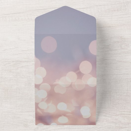 Invitation Tout En Un Élégant chic bokeh lumières classe Mariage All In (Dehors)