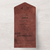 Invitation Tout En Un Elégant chic brun roux roux rustique tout en une s (À l'intérieur)