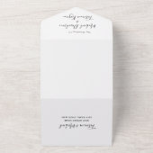 Invitation Tout En Un élégant chic calligraphie mariage photo (Dehors)