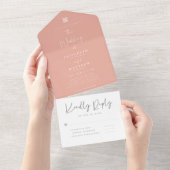 Invitation Tout En Un Élégant Chic Moderne Simple Code QR Mariage (Déchirure)