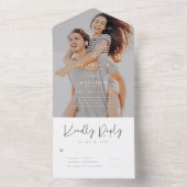 Invitation Tout En Un Elegant Chic Moderne Simple Photo Mariage (À l'intérieur)