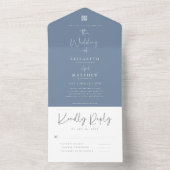 Invitation Tout En Un Élégant chic moderne simple QR Code Mariage (À l'intérieur)
