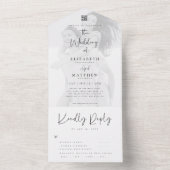 Invitation Tout En Un Élégant Chic Moderne Simple QR Repas Option Mariag (À l'intérieur)