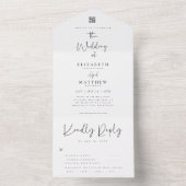 Invitation Tout En Un Élégant Chic Moderne Simple QR Repas Option Mariag (À l'intérieur)