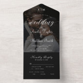 Invitation Tout En Un Elegant Chic Photo noir et blanc Mariage RSVP (À l'intérieur)