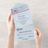 Invitation Tout En Un Élégant Chic Purple Ornate Parties scintillant Mar (Déchirure)