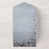 Invitation Tout En Un Elégant chic rustique gris étoiles lumières Mariag (Dehors)